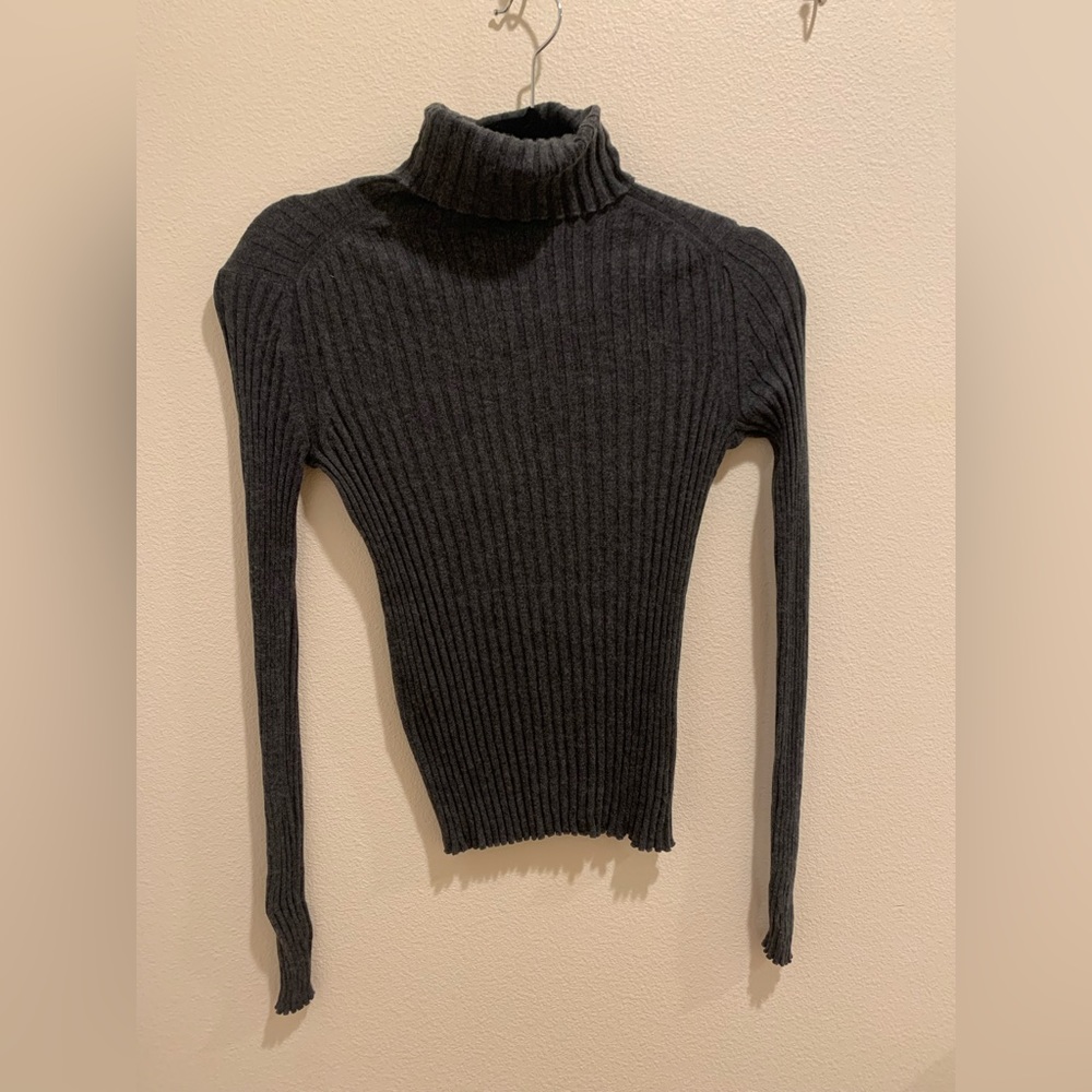 Naadam Silk Cashmere Grey Turtleneck Sweater